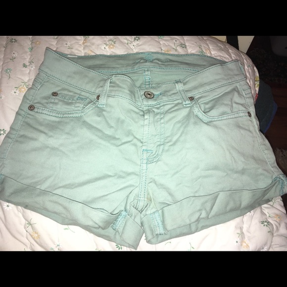 Seven For All Mankind muted teal shorts - Picture 1 of 2